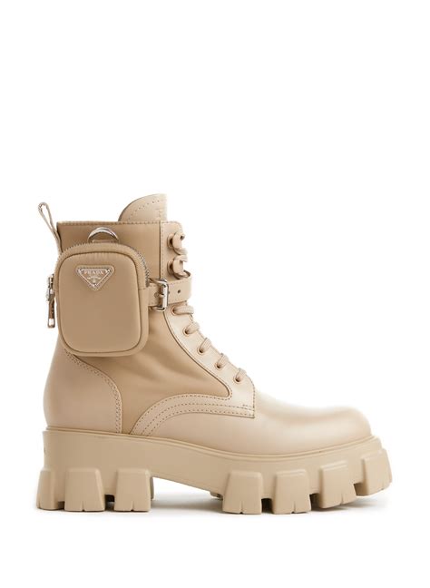 prada cream boots|Prada monolith boots women's.